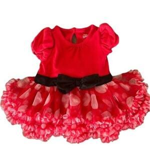 Disney Store Minnie Mouse Costume Bodysuit for Baby Red Girls Size 18-24 months